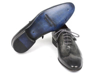 Paul Parkman Wintip Oxfords Gray & Black Handpainted Calfskin (ID#741-GRY)