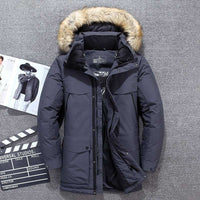 2020 NEW -40 Degrees Top Quality White Duck Down Jacket Men Thick Winter Big Fur Collar Warm Parka Waterproof Windproof