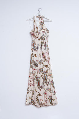 Q2 - Original Halter Neck Maxi Dress in Paisley Print
