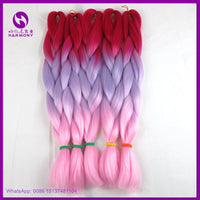 Desire for Hair 10packs Per Lot 24inch 100g Heat Resistant Synthetic Ombre Jumbo Braiding Box Hair Red Yellow Blue Green 4 Tone