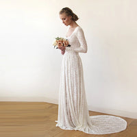 BLUSHFASHION - Original Square Neckline Wedding Train Dress