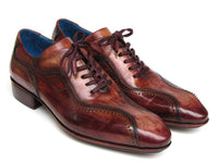 Paul Parkman Handmade Lace-Up Casual Shoes for Men Brown Hand-Painted (ID#84654-BRW)