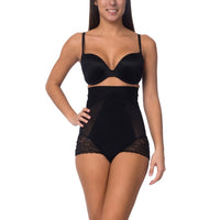 BODY BEAUTIFUL SHAPEWEAR - Original Power Mesh Hi Waist Shaping Brief Black