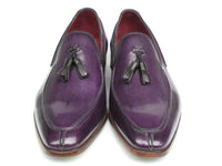 Paul Parkman Men's Tassel Loafer Purple Hand Painted Leather (ID#083-PURP)