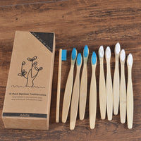 New Design Mixed Color Bamboo Toothbrush Eco Friendly Wooden Tooth Brush Soft Bristle Tip Charcoal Adults Oral Care Toothbrush