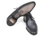 Paul Parkman Gray & Black Apron Derby Shoes for Men (ID#13SX51)