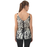 SHARON TATEM LLC - Original Oriental Pattern Chiffon Cami Black and White