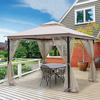 10x12 Outdoor Gazebo for Patios Canopy with Mosquito Netting for Lawn Garden Backyard