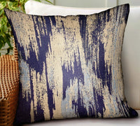 Ocean Avalanche Blue Ikat Luxury Outdoor/Indoor Throw Pillow