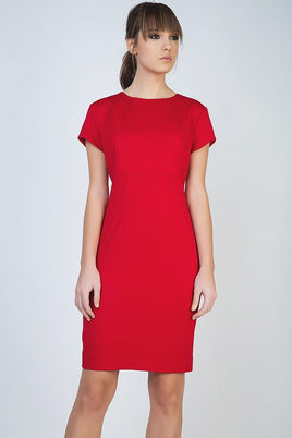 CONQUISTA FASHION - Original Red Short Sleeve Dress in Stretch Fabric
