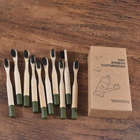 10PC Kids Bamboo Toothbrush Soft Bristles Eco Biodegradable Plastic-Free Oral Care Toothbrush 8 Colors Child Bamboo Toothbrush