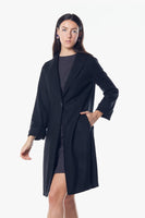 LE REUSSI - Original Power Woman- Worsted Flannel Long Jacket-Black