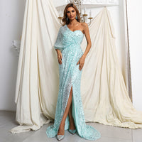 EVELYN BELLUCI - Original Tiana One Shoulder High Slit Gown