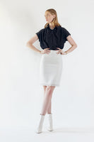 LE REUSSI - Original Power Woman- White Tweed Skirt