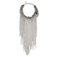Original Fringes Statement Necklace With Agate Stone.