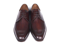 Paul Parkman Brown & Bordeaux Leather Apron Derby Shoes (ID#33BRD92)