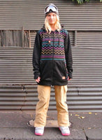 Ootz Unisex Zip Through Tall Hoodie in Electric Aztec Print