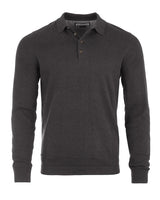 ZIMEGO Men's Casual Polo Sweater - Long Sleeve Pullover Button Knit Shirt