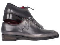 Paul Parkman Men's Gray & Black Wholecut Oxfords (ID#KR254GRY)