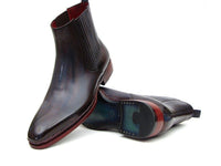 Paul Parkman Men's Chelsea Boots Navy & Bordeaux (ID#BT54F11)