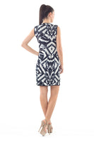 CONQUISTA FASHION - Original Print Dress With Uneven Hemline