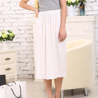 Women Half Slips Solid Casual Petticoat Skirt Knee Length Dress Lady Underskirts Vestidos Bottoming Skirts Underdress Sleepwears