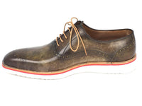 Paul Parkman Smart Casual Oxford Shoes for Men Army Green (ID#184SNK-GRN)