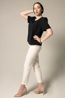 LE REUSSI - Original Elegance Round Neck Blouse in Black