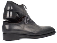 Paul Parkman Goodyear Welted Wholecut Oxfords Gray Black Hand-Painted (ID#044GRY)