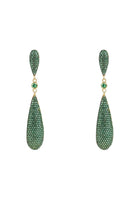 LATELITA - Original Coco`s Long Drop Earrings Emerald Green CZ
