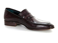 Paul Parkman Men's Loafer Black & Gray Hand-Painted Leather Upper With Leather Sole (ID#093-GRAY)