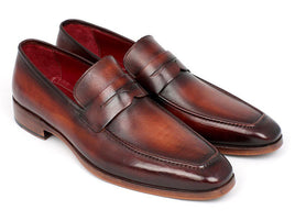 Paul Parkman Men's Penny Loafer Bordeaux and Brown Calfskin (ID#10FD61)