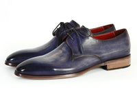 Paul Parkman Men's Blue & Navy Hand-Painted Derby Shoes (ID#PP2279)