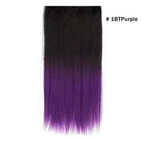 Original Synthetic Clip in Hair Extension Ombre Bayalage Long Straight Flase Hair Pieces for Women 24" 5clips One Piece 3/4 Head