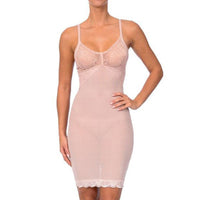 BODY BEAUTIFUL SHAPEWEAR - Original Hi Power Mesh Full Body Slip Shaper With Lace Detail at Bust Nude