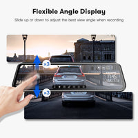 AZDOME - Original PG17 Mirror Dash Cam Front and Rear Dual Dash Camera for Cars 11.8" Full Touch Screen 1296P Night Vision Backup Camera