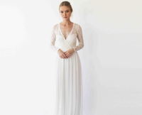 Original Long Sleeve Wedding Dress, Wrap Long Sleeves  1261