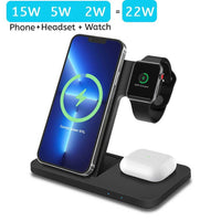 25W Qi Wireless Charger for iPhone 13 12 11 Pro X XS MAX XR Fast Wireless Charging 4 in 1 Stand for Airpods Pro Apple Watch 7 6