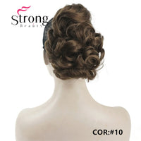 StrongBeauty Short Ponytail Hair Piece Extension Synthetic Hair Wavy Claw Clip in/on Hairpiece COLOUR CHOICES