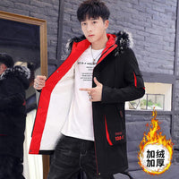 2022 Mens Winter Business Parkas Plus Size Casual Warm Thick Fur Collar Hooded Jacket Men Luxury Outwear Waterproof Parka Coat