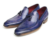 Paul Parkman Men's Side Handsewn Tassel Loafer Blue & Purple (ID#082-BLU-PURP)