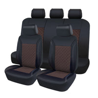ROWNFUR - Original PU Leather Car Seat Covers Luxury Universal Automotive Interior Seat Cover for Toyota Mazda Volkswagen Hyundai Kia Lada Nissan