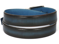 PAUL PARKMAN Men's Leather Belt Dual Tone Brown & Blue (ID#B01-BRW-BLU)