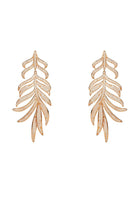 Original Feathered Leaf Statement Drop Earring Rosegold