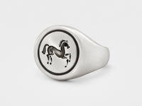 SNAKE BONES - Original Horse Signet Ring in Sterling Silver