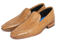 Paul Parkman Perforated Leather Loafers Beige (ID#874-BEJ)