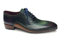 Paul Parkman Green & Purple Handmade Oxfords (ID#OPK215C)