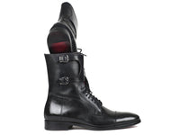 Paul Parkman Men's High Boots Black Calfskin (ID#F555-BLK)