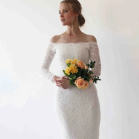 BLUSHFASHION - Original Ivory Off Shoulder Mermaid  Wedding Dress #1214