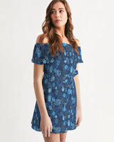 FIND YOUR COAST APPAREL - Original Women's Lightweight Sea Reef Off-Shoulder Belted Dress